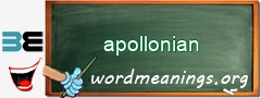 WordMeaning blackboard for apollonian